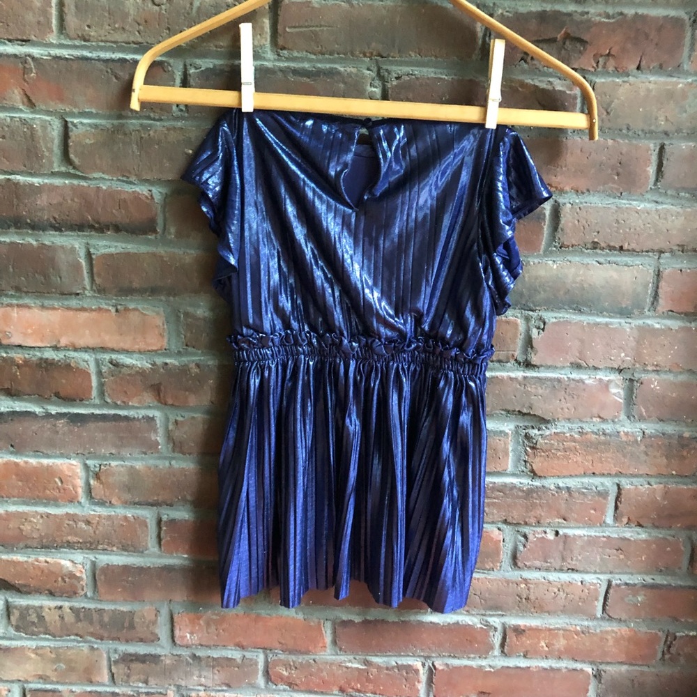 Crewcuts Size 5 Shiny Sparkly Blue Lamé Party Dress